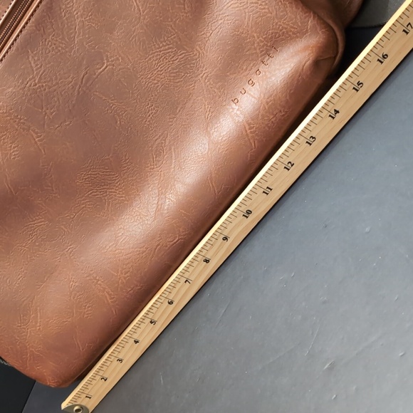 Bugatti Valentino RFID Men's Brown Cognac Vegan Leather Briefcase. - Picture 15 of 16